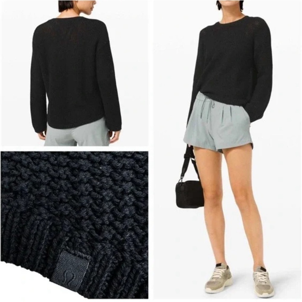 Lululemon Black Easy Embrace Long Sleeve Open Knit Sweater - Picture 15 of 15